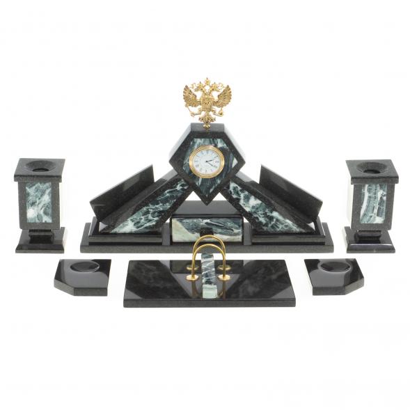 Письменный набор &amp;quot;Герб РФ&amp;quot; камень офиокальцит 122511