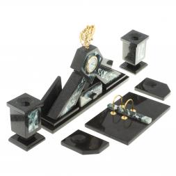 Письменный набор "Герб РФ" камень офиокальцит