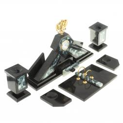 Письменный набор "Герб РФ" камень офиокальцит