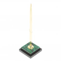 Подставка под ручку из малахита 6х6х22 см