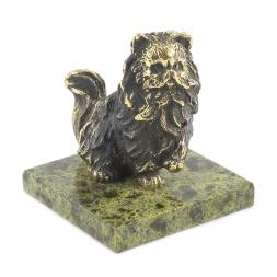 Статуэтка "Кот бухарский сидит" бронза змеевик