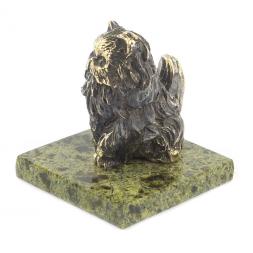 Статуэтка "Кот бухарский сидит" бронза змеевик