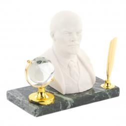 Подставка под ручку "Бюст Ленина" змеевик мрамолит