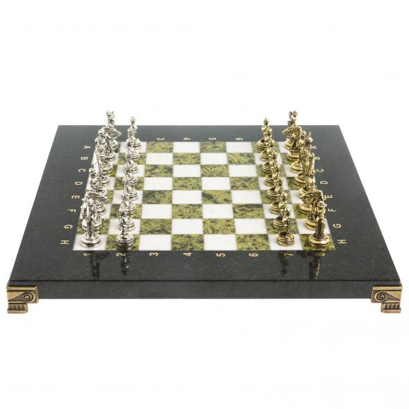 Шахматы &amp;quot;Дон Кихот&amp;quot; доска 28х28 см из камня мрамор змеевик 122684