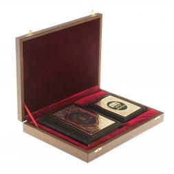 Подарочный набор &amp;quot;Автомобилист&amp;quot; обложка для автодокументов и ежедневник из коричневой кожи