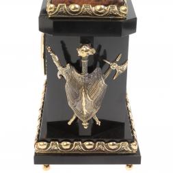 Каминные часы из яшмы и бронзы &amp;quot;Георгий Победоносец&amp;quot;