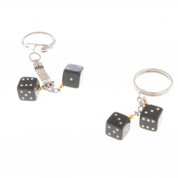 Брелок &amp;quot;Кубики-зарики&amp;quot; из черного обсидиана