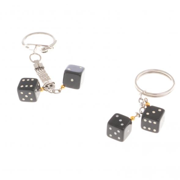 Брелок &amp;quot;Кубики-зарики&amp;quot; из черного обсидиана 124368
