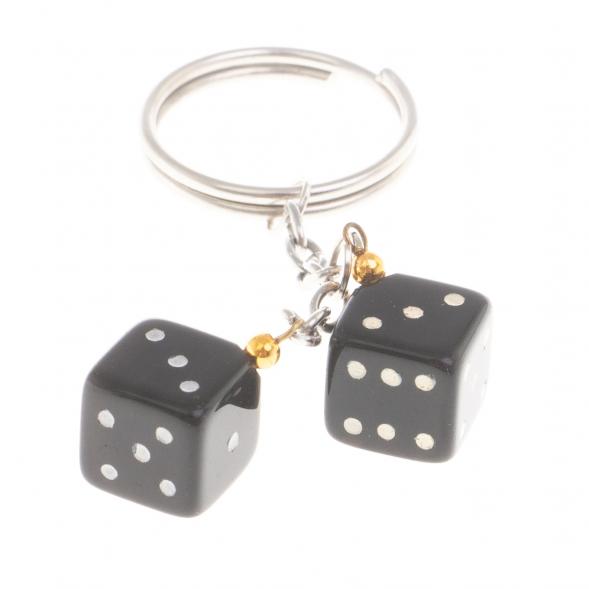 Брелок &amp;quot;Кубики-зарики&amp;quot; из черного обсидиана 124368
