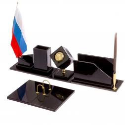 Письменный набор &amp;quot;Оптимал&amp;quot; из черного обсидиана