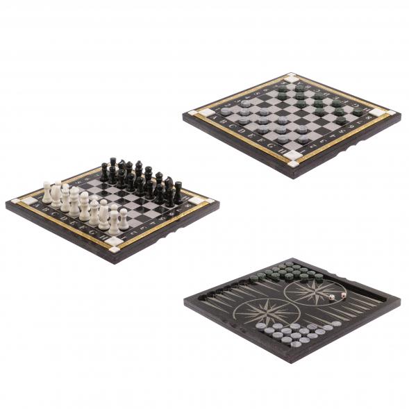 Набор игр 3 в 1: шахматы, шашки, нарды доска 40х40 см 126412