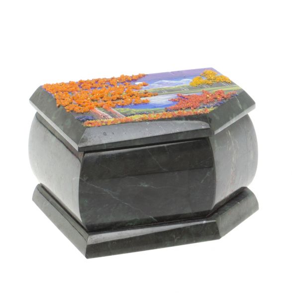 Шкатулка с расписной крышкой &amp;quot;Осень&amp;quot; 11х9х6,5 см 127578