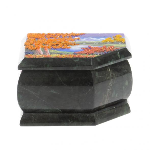 Шкатулка с расписной крышкой &amp;quot;Осень&amp;quot; 11х9х6,5 см 127578