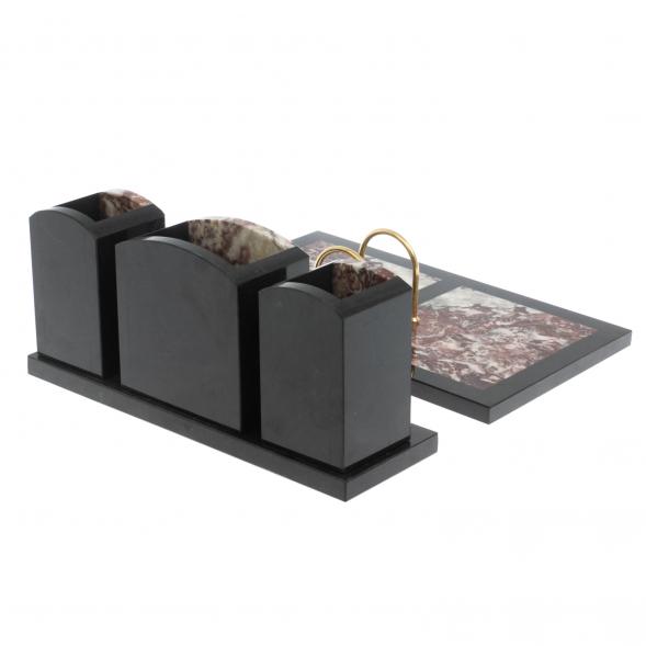 Настольный набор &amp;quot;Канцелярский&amp;quot; из креноида с часами 127821