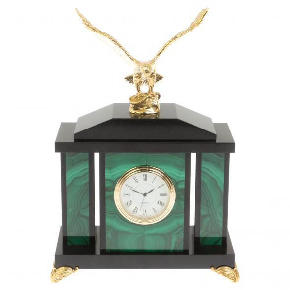 Часы &amp;quot;Орел&amp;quot; из малахита 17,5х9х24 см 129929