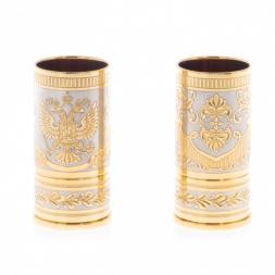 Набор из двух стопок &amp;quot;Герб России&amp;quot; 40 мл Златоуст