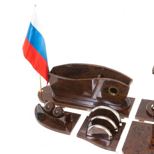 Настольный набор &amp;quot;Арка&amp;quot; камень обсидиан 122373