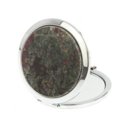 Зеркало круглое из камня эвдиалит цвет серебро