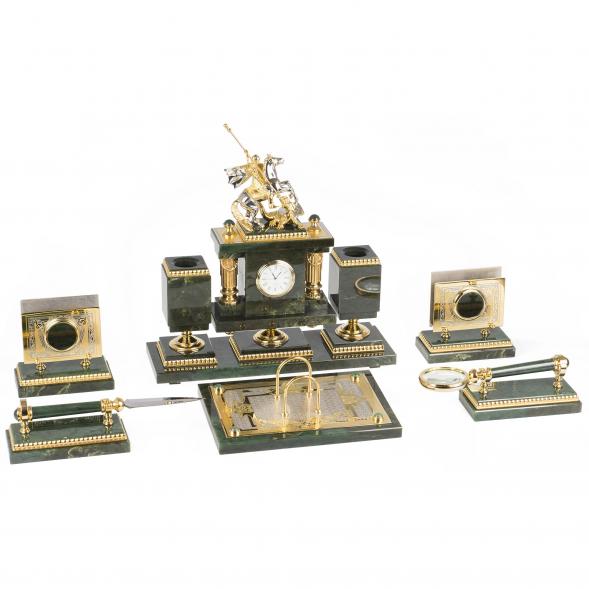 Настольный набор из нефрита &amp;quot;Георгий Победоносец&amp;quot; 119149