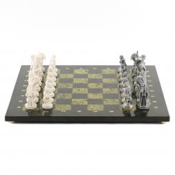 Подарочные шахматы &amp;quot;Средневековье&amp;quot; камень змеевик 40х40 см