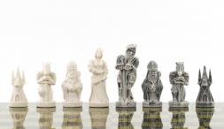 Подарочные шахматы &amp;quot;Средневековье&amp;quot; камень змеевик 40х40 см