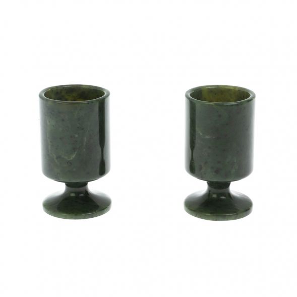 Набор рюмок 2 шт на ножке из нефрита 4х4х7 см 40 мл 128665