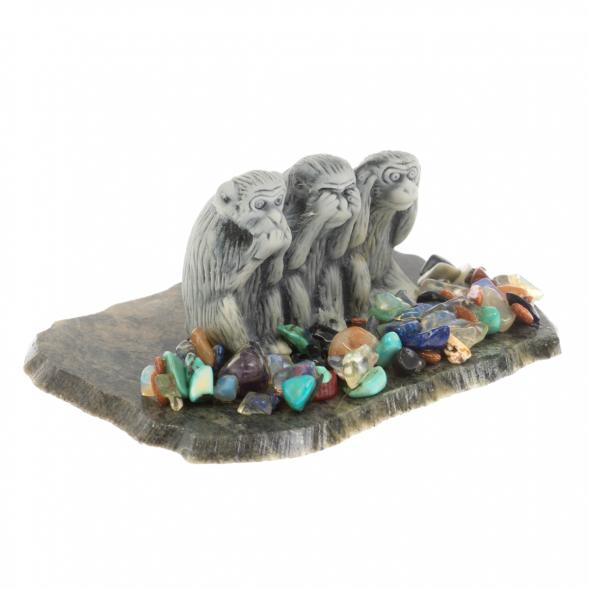 Сувенир &amp;quot;Не вижу. Не слышу. Не говорю&amp;quot; из мрамолита 129806