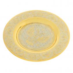 Тарелка с гравюрой "Герб России" 12 см Златоуст