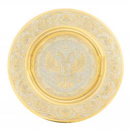 Тарелка с гравюрой "Герб России" 12 см Златоуст