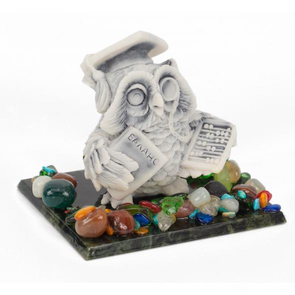 Сувенир &amp;quot;Филин бухгалтер&amp;quot; из мрамолита 117028