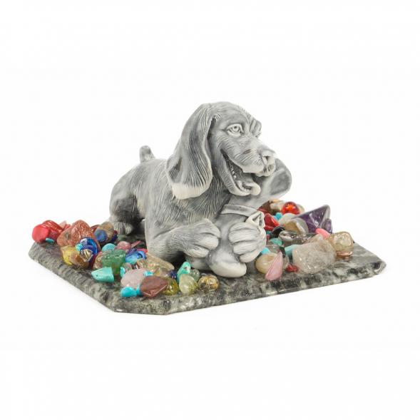 Сувенир &amp;quot;Собака с косточкой&amp;quot; из мрамолита 118587