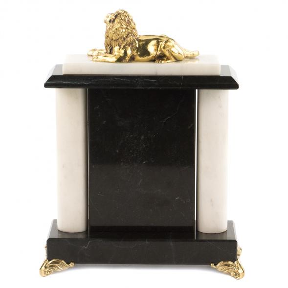 Часы &amp;quot;Лев&amp;quot; камень мрамор бронза 119988