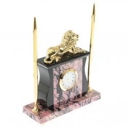 Часы  Лев&amp;quot; из родонита