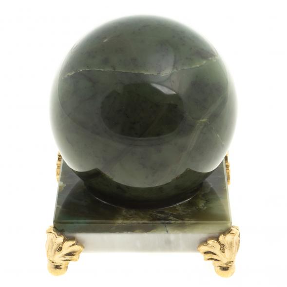 Шар из нефрита 8 см на подставке 123525