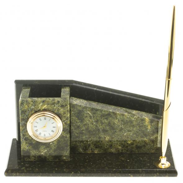 Мини-набор с часами камень змеевик 124052