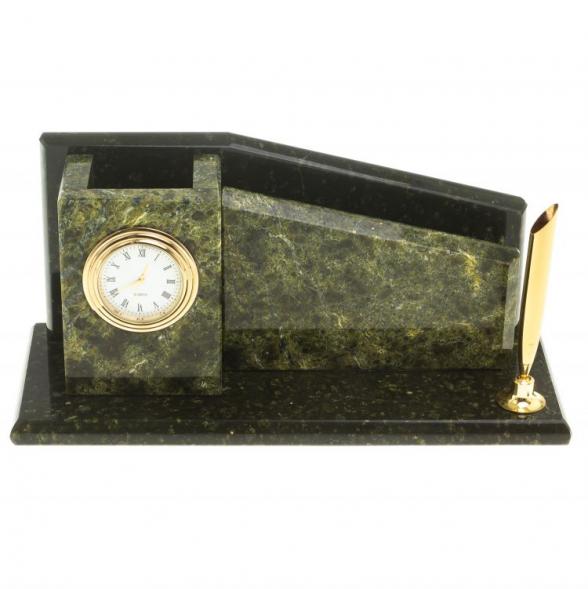 Мини-набор с часами камень змеевик 124052