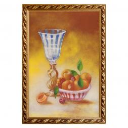Натюрморт "Персики" багет 46х66 см, каменная крошка