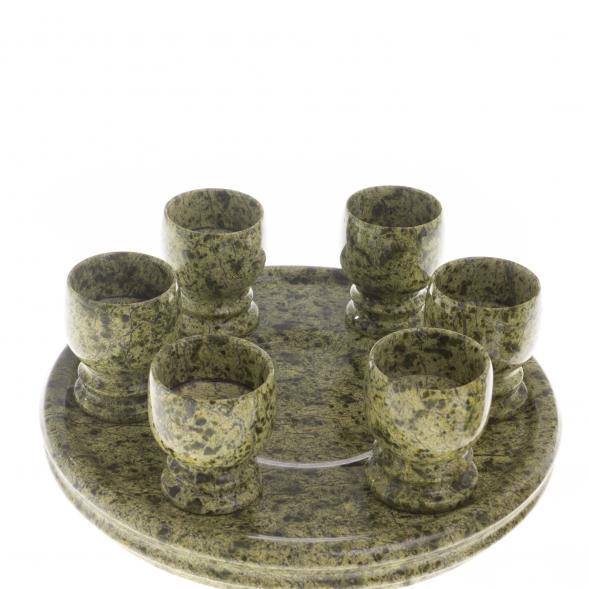 Сувенирный набор &amp;quot;Коньячный&amp;quot; из камня змеевик 124299