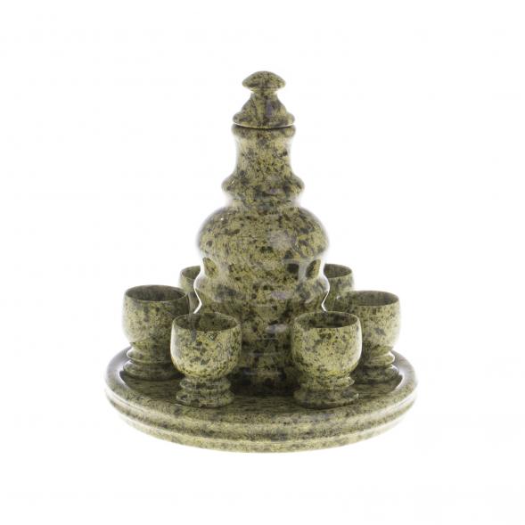 Сувенирный набор &amp;quot;Коньячный&amp;quot; из камня змеевик 124299