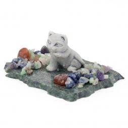 Сувенир из мрамолита &amp;quot;Котенок лижет лапу&amp;quot;