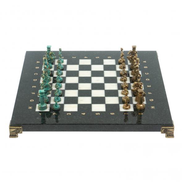 Шахматы &amp;quot;Римские воины&amp;quot; фигуры бронза / патина 28х28 см из мрамора 128205