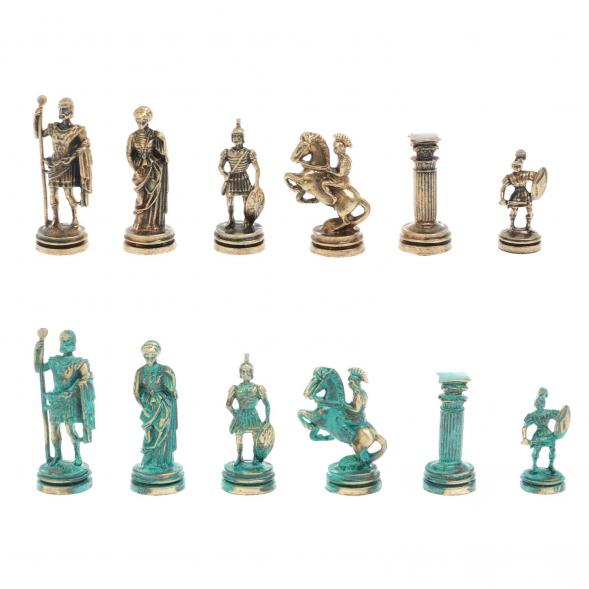 Шахматы &amp;quot;Римские воины&amp;quot; фигуры бронза / патина 28х28 см из мрамора 128205