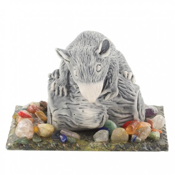 Сувенир из мрамолита &amp;quot;Крыса на бревне&amp;quot; 120252