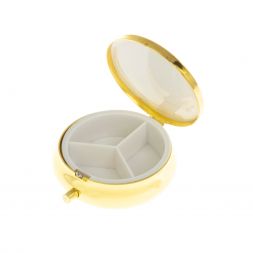 Таблетница на 3 отделения камень азурит цвет золото