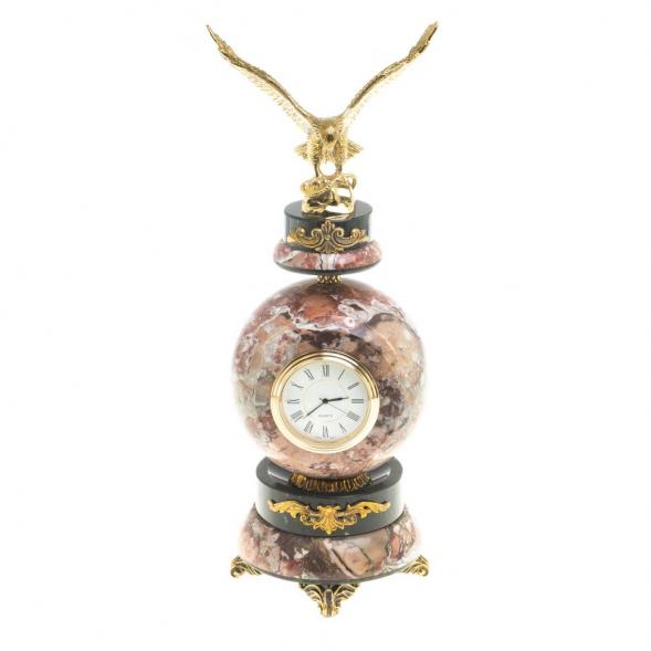 Настольные часы &amp;quot;Орел&amp;quot; из бронзы и камня креноид 117253