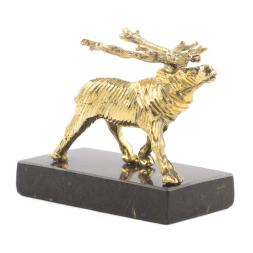 Статуэтка &amp;quot;Олень идет&amp;quot; малый змеевик бронза