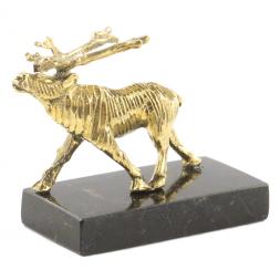 Статуэтка &amp;quot;Олень идет&amp;quot; малый змеевик бронза