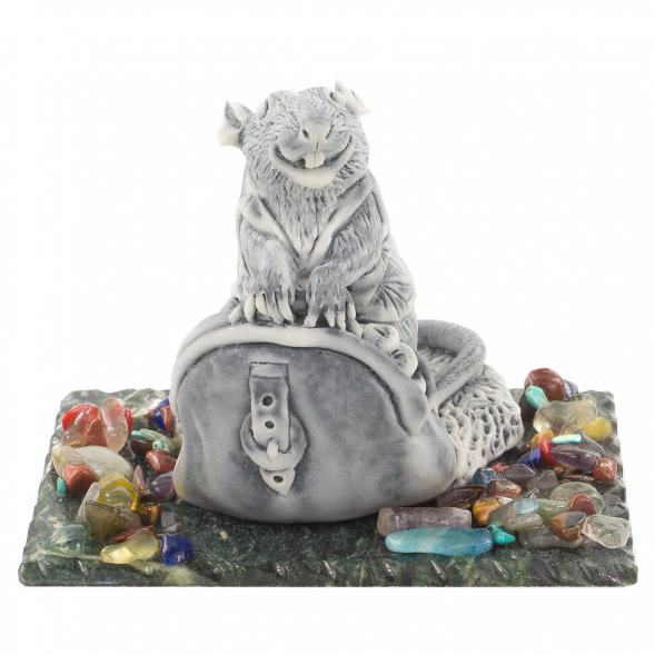 Сувенир &amp;quot;Крыса с кошельком&amp;quot; из мрамолита 120253