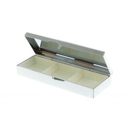 Таблетница на 3 отделения камень азурит цвет серебро