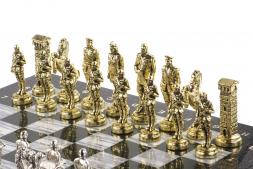 Шахматы сувенирные &amp;quot;Великая Отечественная война&amp;quot; доска 44х44 см мрамор змеевик